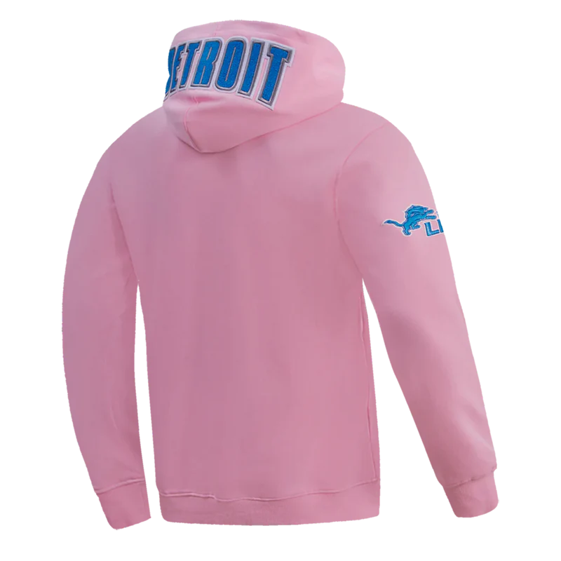 Men's/Women's Pro Standard Detroit Lions Classic Chenille NFL PO Hoodie "Pink"