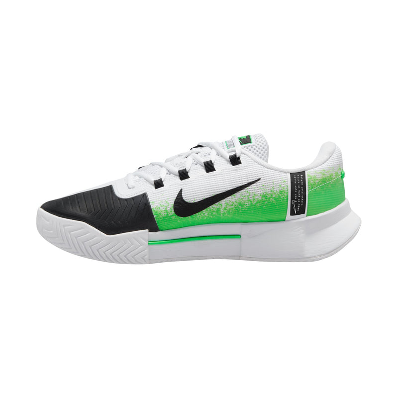 Men's Zoom GP Challenge 1 Tennis Shoes in White/Poison Green-Black