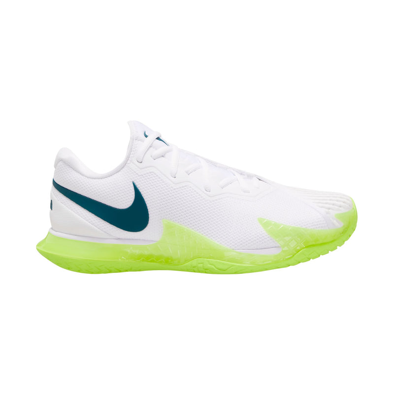 Men's Zoom Vapor Cage 4 Rafa Tennis Shoes in White/Geode Teal-Volt
