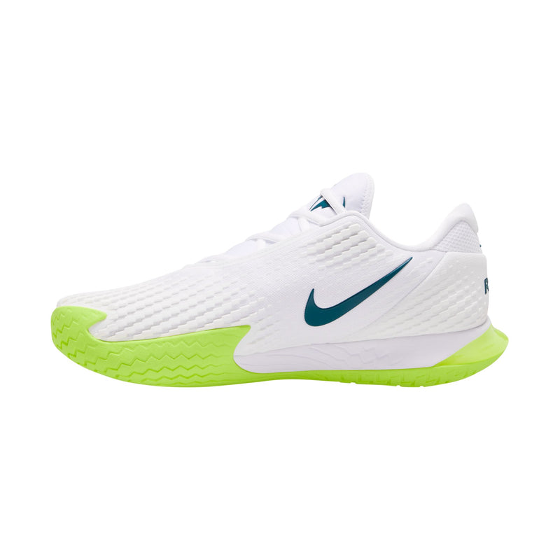 Men's Zoom Vapor Cage 4 Rafa Tennis Shoes in White/Geode Teal-Volt