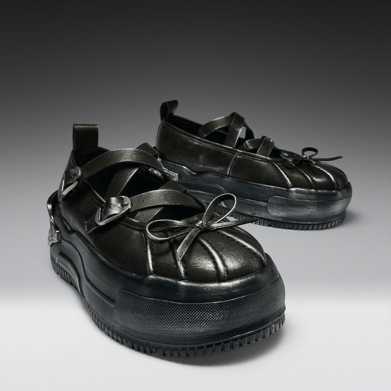 Metamorphosis Distressed Mary Janes- Charcoal