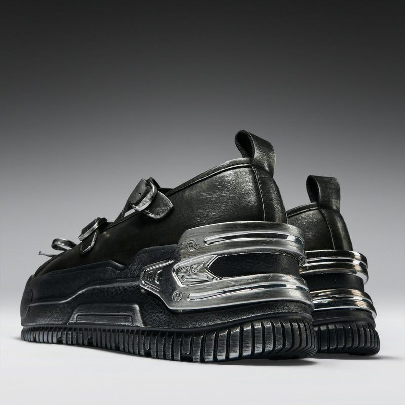 Metamorphosis Distressed Mary Janes- Charcoal back view