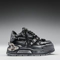Metamorphosis Distressed Platform Trainers - Charcoal - Right Side View