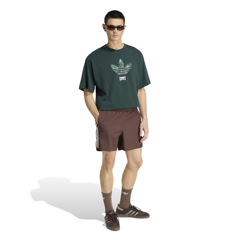 Men's dark green graphic T-shirt with central chest logo print