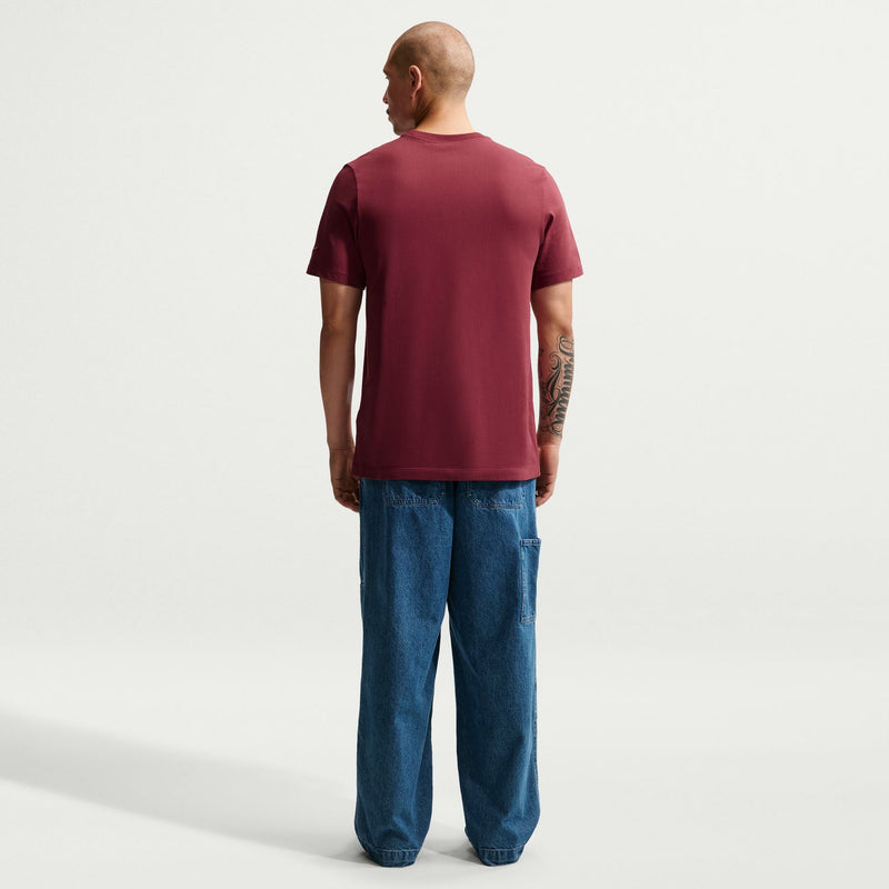 Men's maroon Mexico futbol tee shown from back