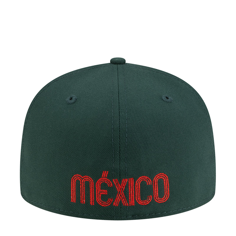 Dark green baseball cap with red MEXICO embroidered text on front