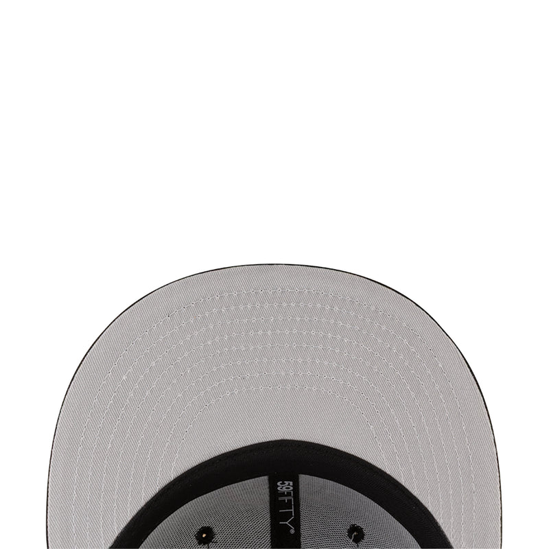 Light gray cap brim underside with black inner band detail