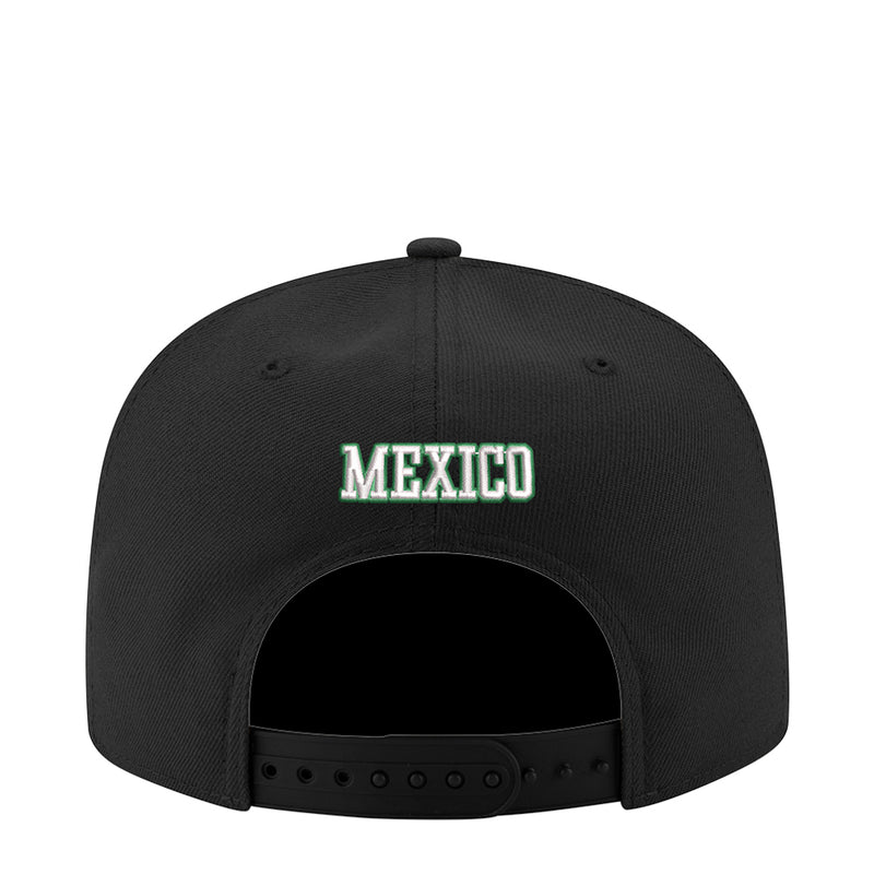 Black snapback cap back with 'MEXICO' embroidered text