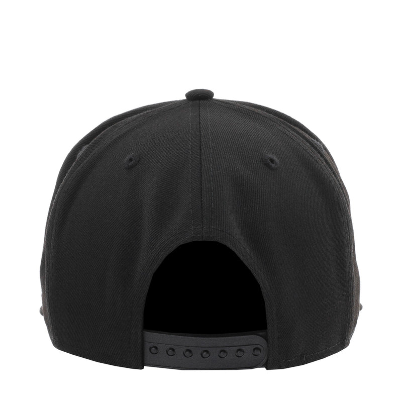 Black baseball cap back with adjustable strap