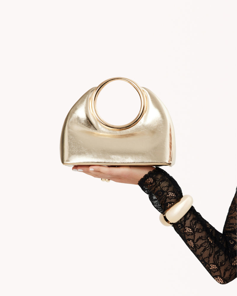 MONROE HANDLE BAG - GOLD METALLIC-Handbags-Billini-BILLINI USA