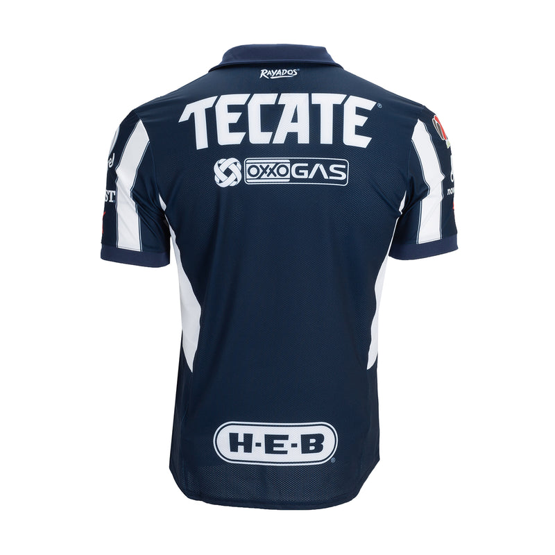 Men's Monterrey home jersey back in navy with white striping and sponsor text