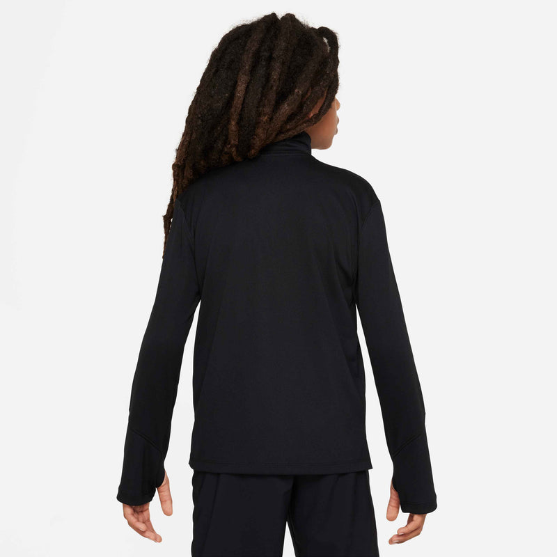 Multi Big Kids' (Boys') Dri-FIT UV Long-Sleeve 1/2-Zip Top in Black/Reflective Silv