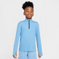 Multi Big Kids' (Boys') Dri-FIT UV Long-Sleeve 1/2-Zip Top in Blue Beyond/Reflective Silv