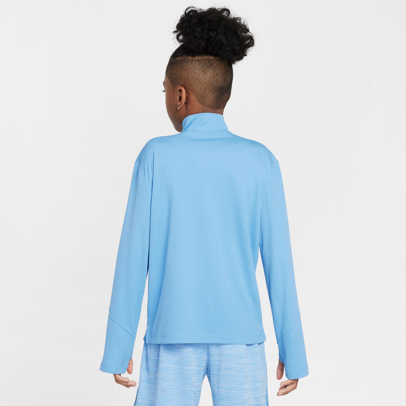 Multi Big Kids' (Boys') Dri-FIT UV Long-Sleeve 1/2-Zip Top in Blue Beyond/Reflective Silv