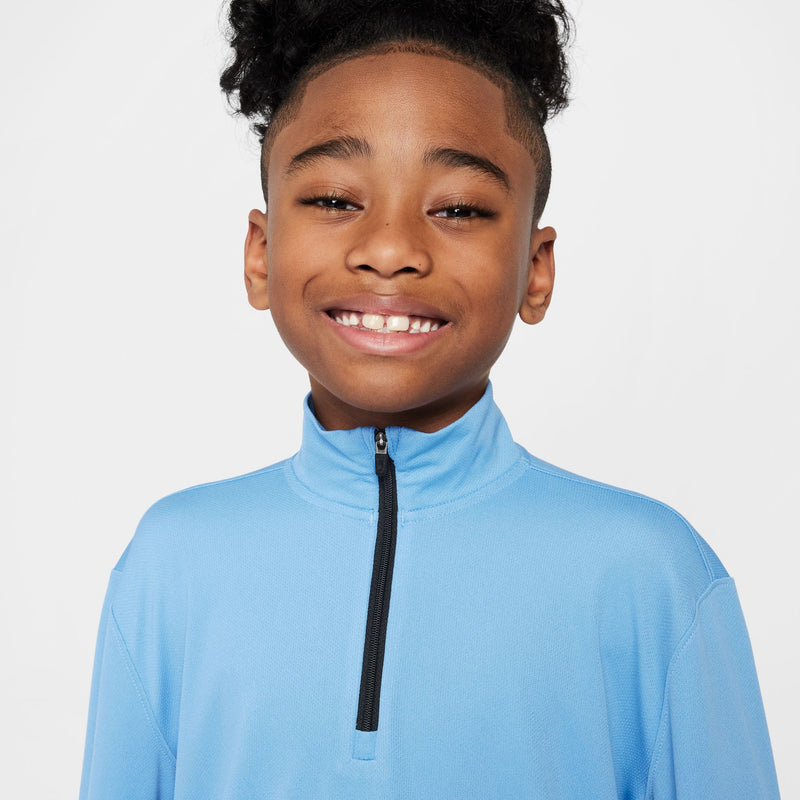 Multi Big Kids' (Boys') Dri-FIT UV Long-Sleeve 1/2-Zip Top in Blue Beyond/Reflective Silv