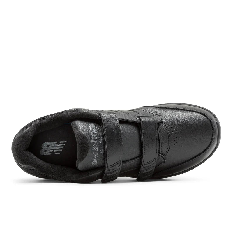 New Balance Men's Hook and Loop Leather 928v3 Walking Shoes in BLACK