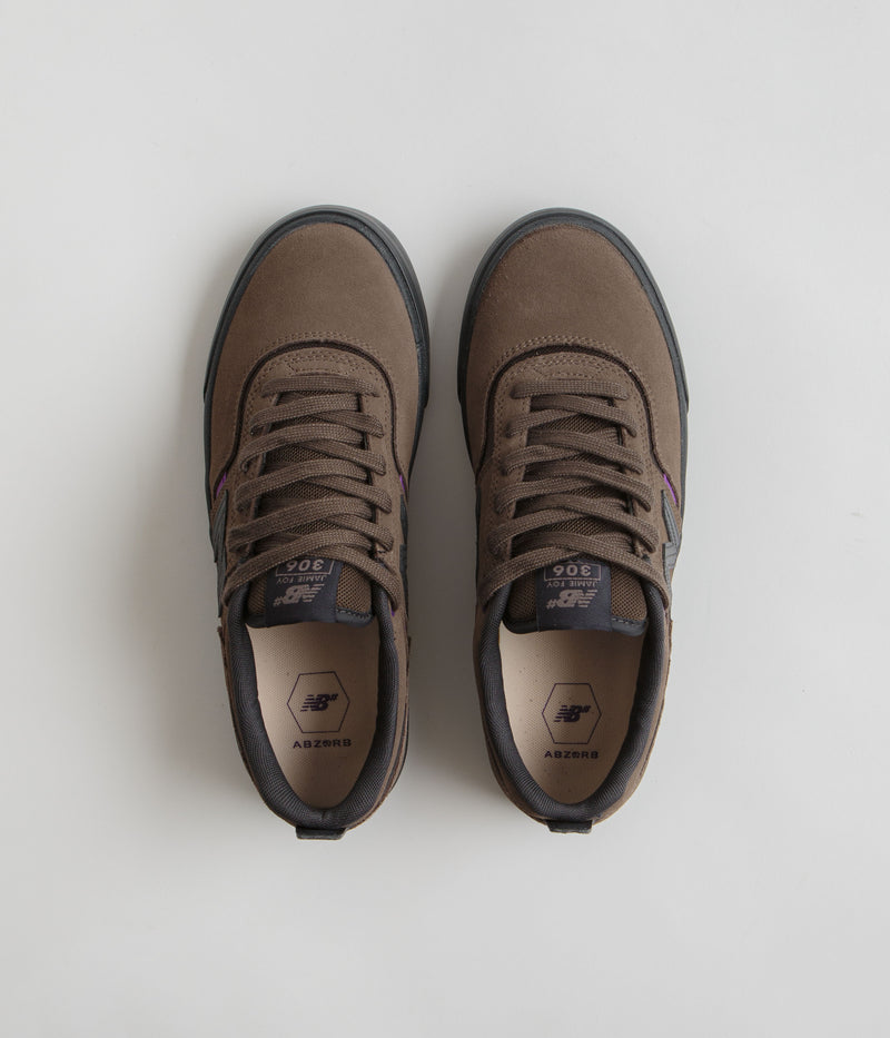 New Balance Numeric 306 Jamie Foy Shoes in Brown and Black / Purple