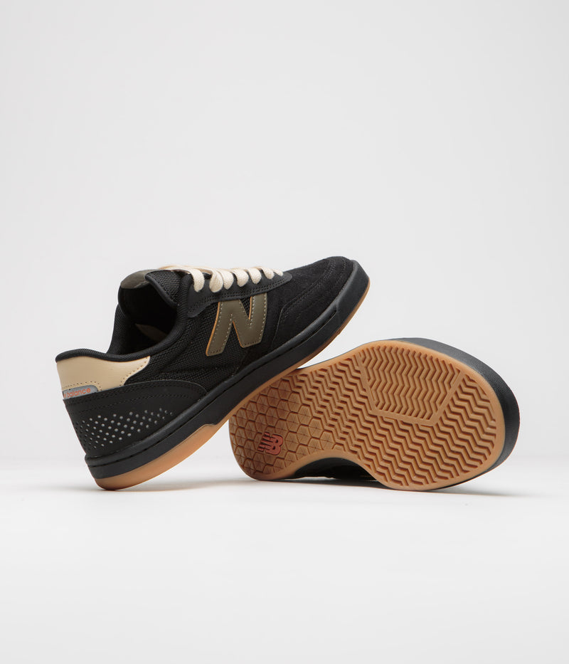 New Balance Numeric 440 Shoes in Black and Olive / Gum
