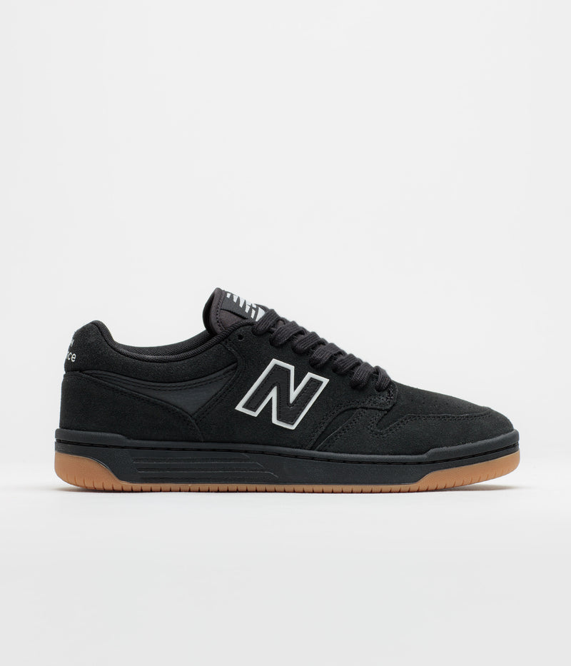 New Balance Numeric 480 Shoes in Black and Black / Gum