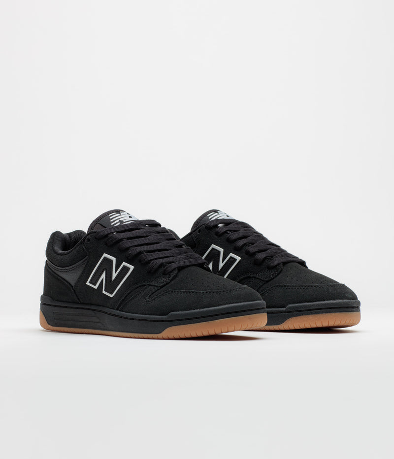 New Balance Numeric 480 Shoes in Black and Black / Gum