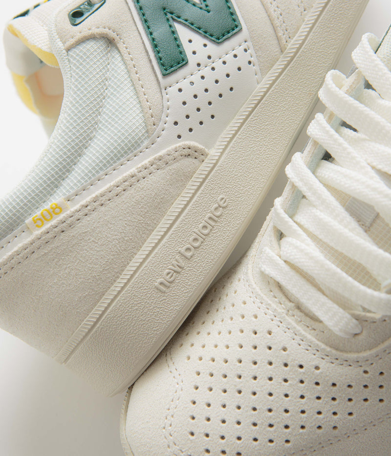 New Balance Numeric 508 Brandon Westgate Shoes in Sea Salt and Green