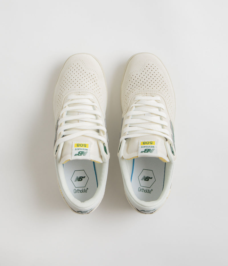 New Balance Numeric 508 Brandon Westgate Shoes in Sea Salt and Green