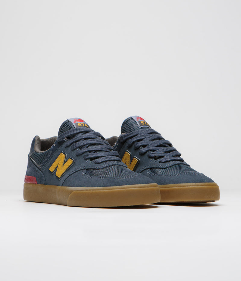 New Balance Numeric 574 Shoes in Blue Indigo and Gum