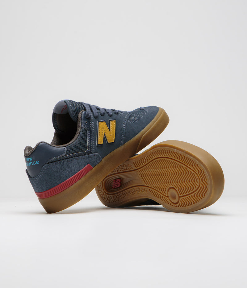 New Balance Numeric 574 Shoes in Blue Indigo and Gum