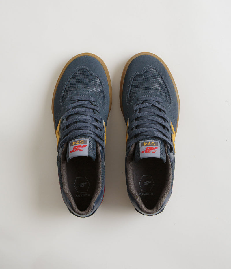 New Balance Numeric 574 Shoes in Blue Indigo and Gum