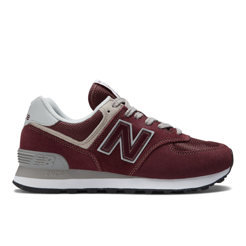 New Balance Women's 574 Core Sport Lifestyle Shoes in Burgundy