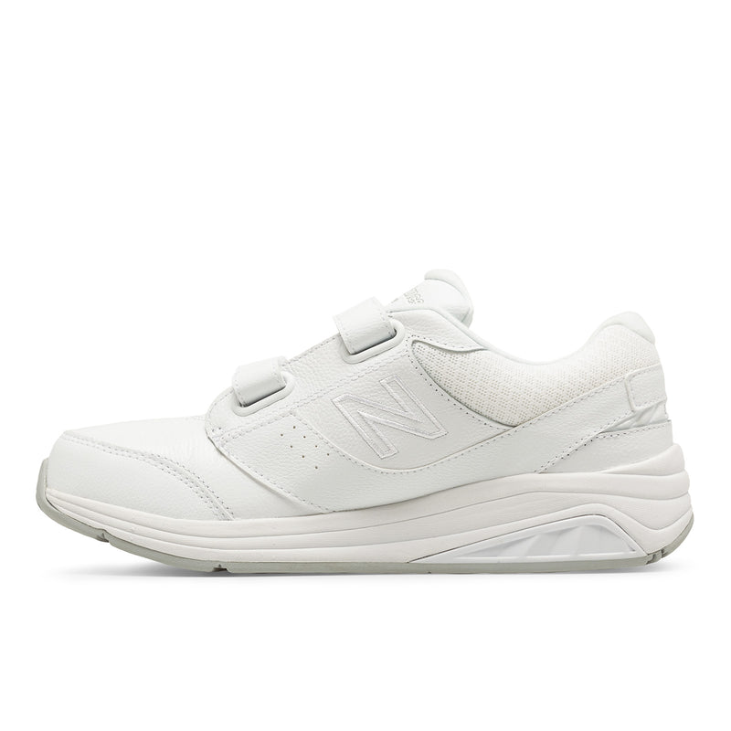 New Balance Women's Hook and Loop Leather 928v3 Walking Shoes in WHITE