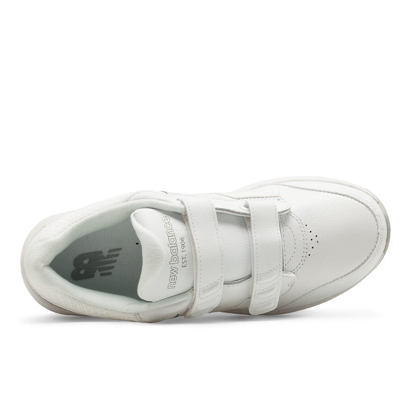 New Balance Women's Hook and Loop Leather 928v3 Walking Shoes in WHITE