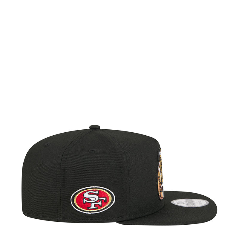 Black baseball cap with SF logo patch on front
