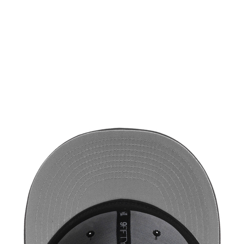 Baseball cap brim with gray interior lining