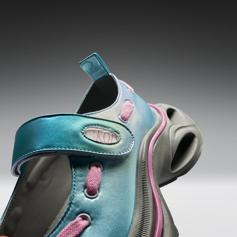 Ocean Waves Chunky Mary Janes back heel view