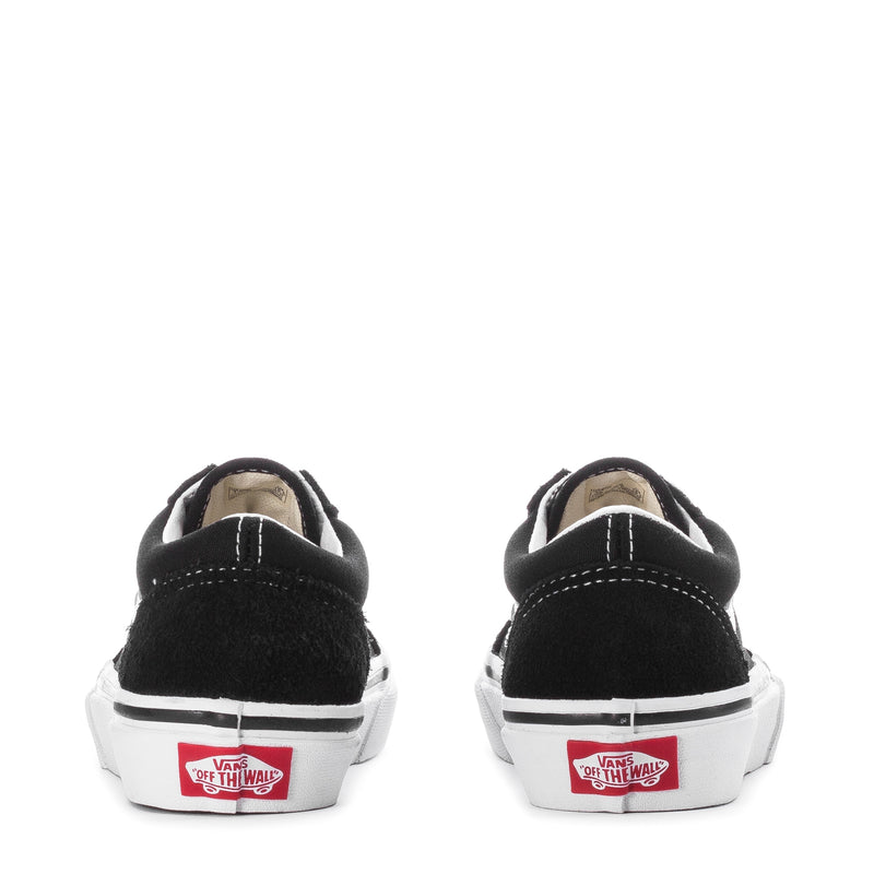 Kids low-top sneakers, black heel with white midsole and heel label