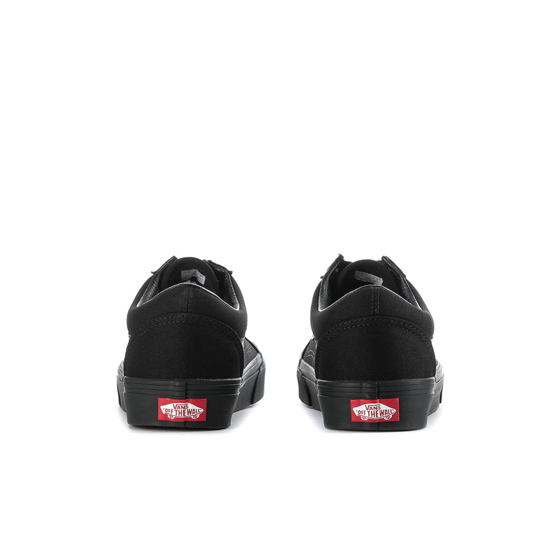 Men's Old Skool low-top sneakers, black canvas, rear view with red heel label