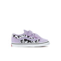 Toddler low-top sneakers in soft purple with cow-print strap and white sole