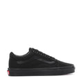 Black youth low-top canvas sneakers, lace-up with side stripe and rubber sole