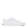 Youth white low-top skate sneakers with lace-up and side stripe