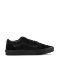 Youth black lace-up skate sneakers with side stripe and rubber sole