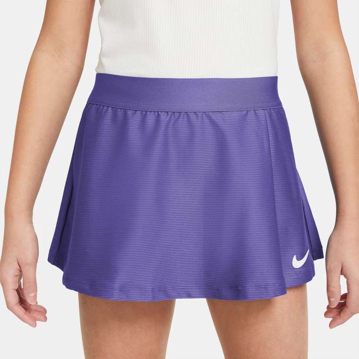 Older Kids' (Girls') Court Dri-FIT Victory Tennis Skirt in Dark Iris/White