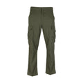 Men's olive cargo pants with side cargo pockets and relaxed straight leg