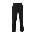 Men's black work pants with zip fly and belt loops