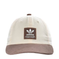 adidas Originals Terrace snapback cap with white crown and brown curved brim