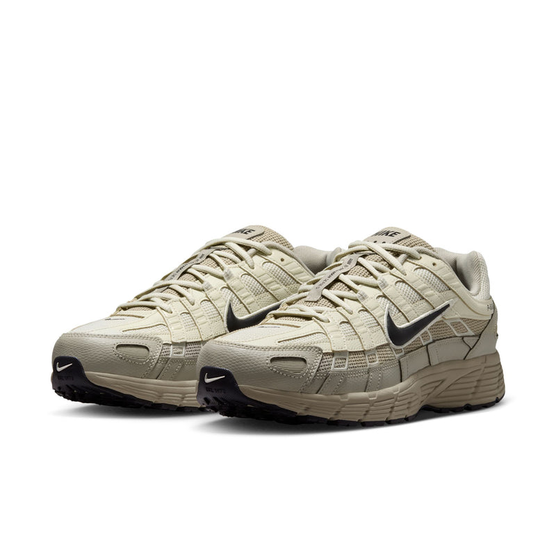 Men's Nike P-6000 SE sneakers, beige upper with black Swoosh, lace-up front