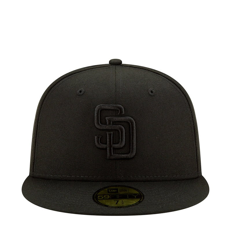 Black baseball cap with raised SD logo on the front