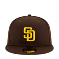 Brown baseball cap with yellow S logo on front panel