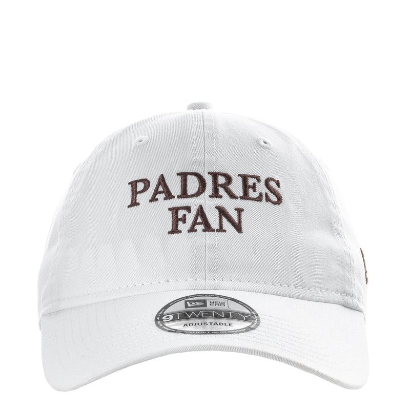 White Padres FAN baseball cap with embroidered front lettering