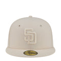 Light cream baseball cap with tonal raised SD logo on front panel